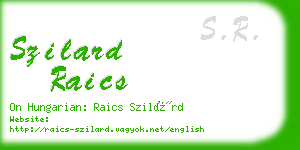 szilard raics business card